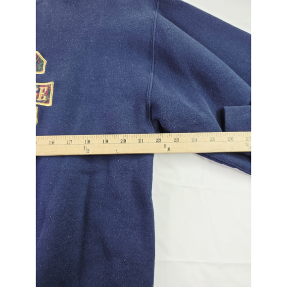Vintage 90's Boston College University Sweatshirt Made In USA Navy Blue Size L - Picture 3 of 5